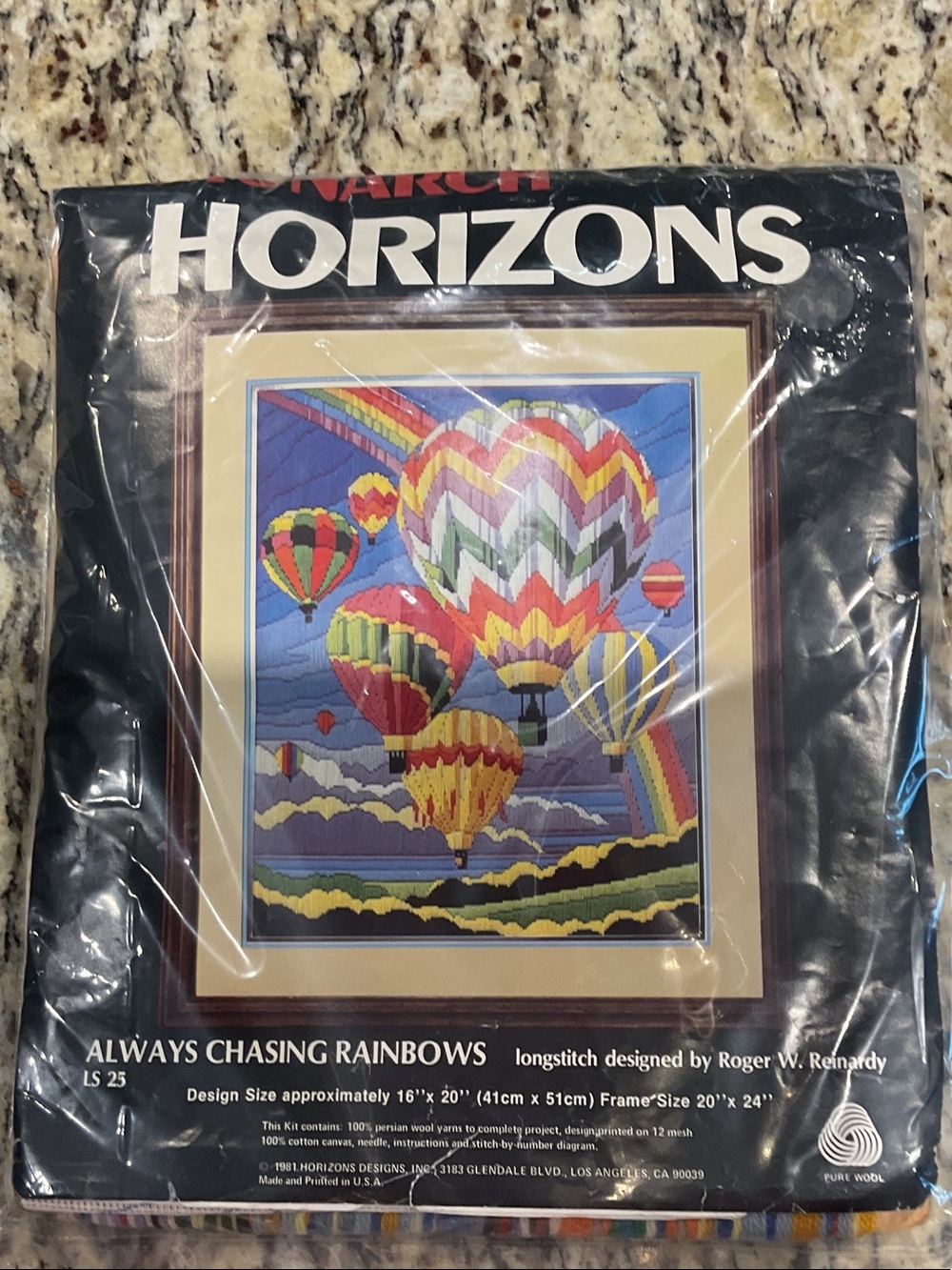 Vtg long stitch Dimensions Always Chasing Rainbows by Roger Reinhardt
